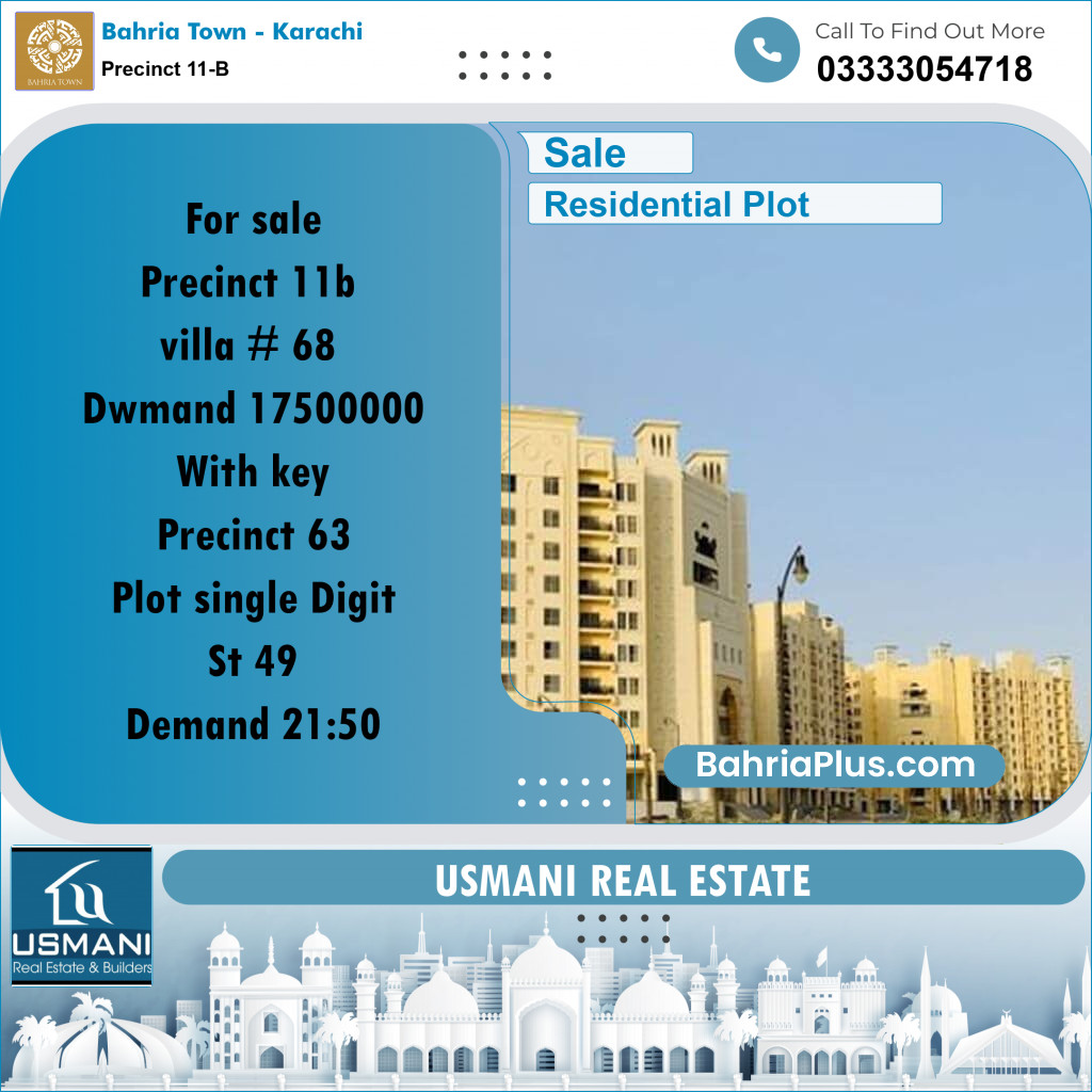 152 Sq. Yards Residential Plot for Sale in Precinct 11-B -  Bahria Town, Karachi - (BP-183131)