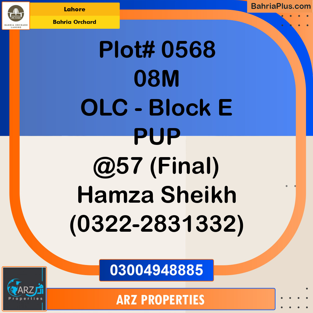 Residential Plot for Sale in Bahria Orchard, Lahore - (BP-183165)