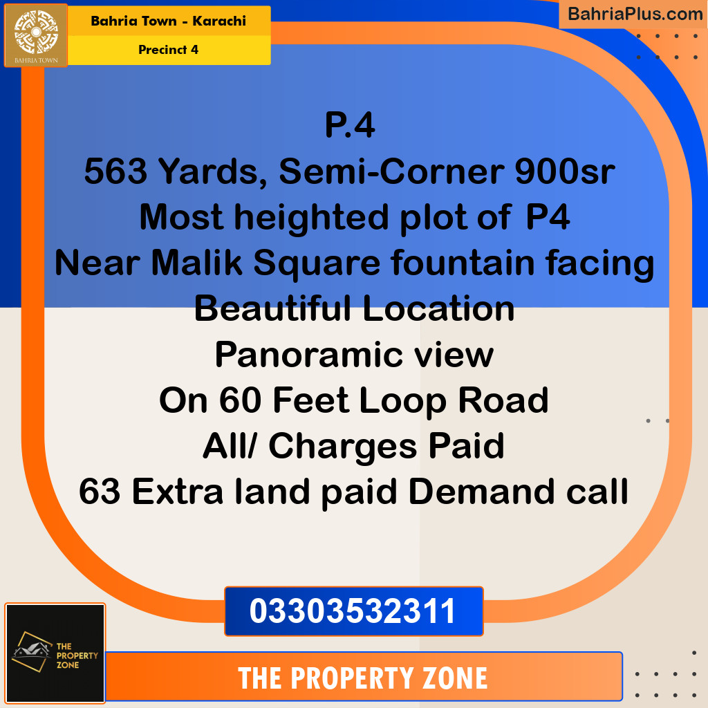 500 Sq. Yards Residential Plot for Sale in Precinct 4 -  Bahria Town, Karachi - (BP-183187)