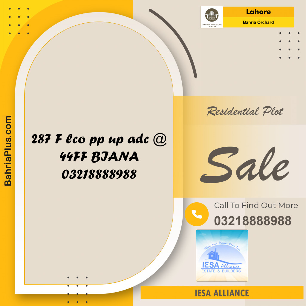 Residential Plot for Sale in Bahria Orchard, Lahore - (BP-183272)