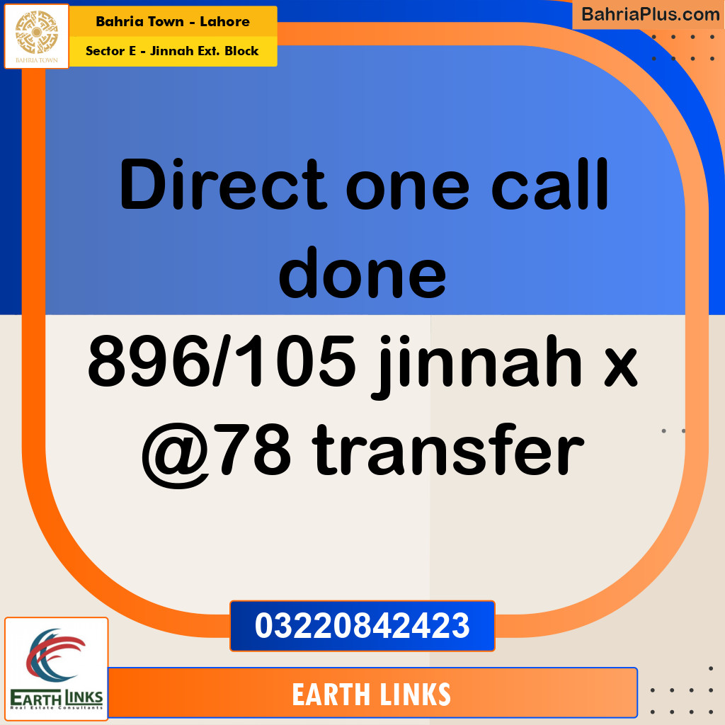 Residential Plot for Sale in Sector E - Jinnah Ext. Block -  Bahria Town, Lahore - (BP-183309)