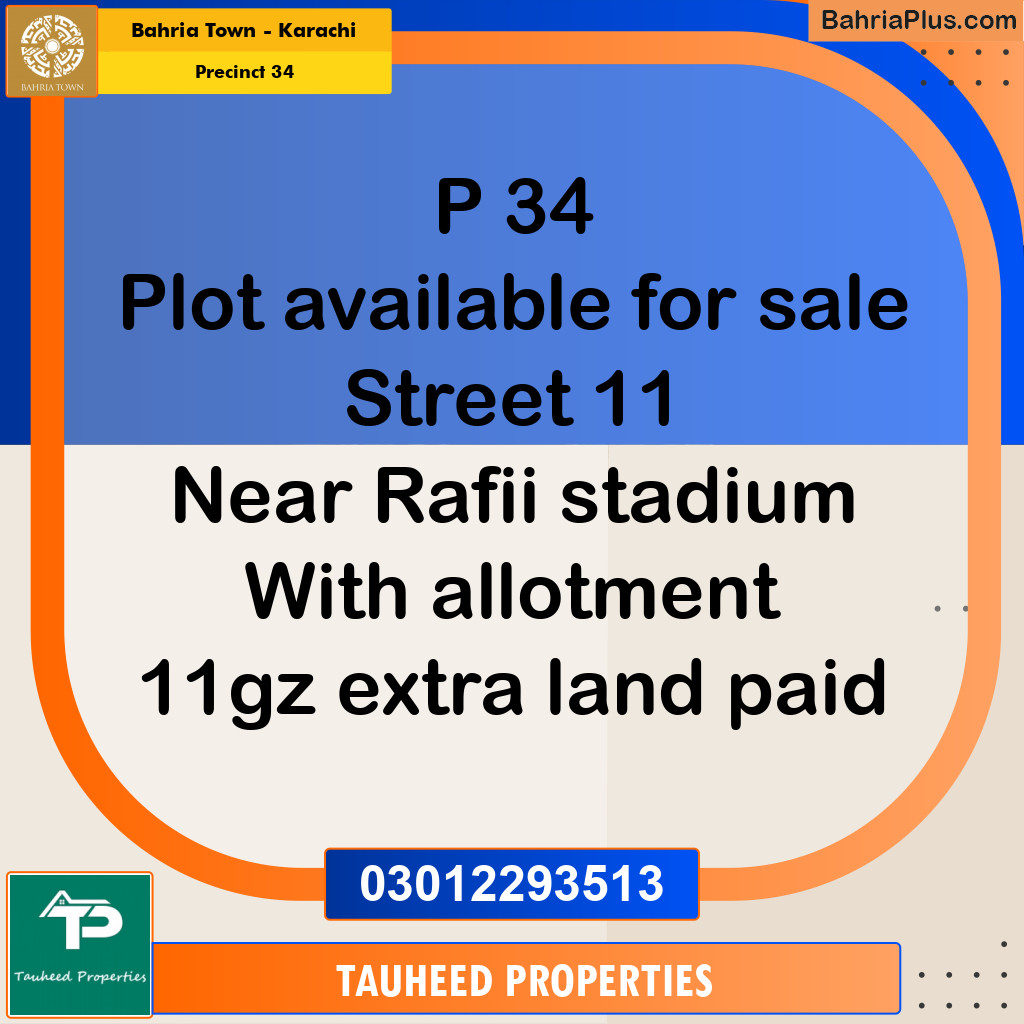 Residential Plot for Sale in Precinct 34 - Bahria Town, Karachi - (BP-183313)