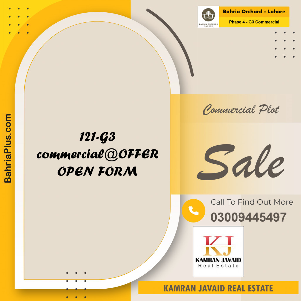 Commercial Plot for Sale in Phase 4 - G3 Commercial -  Bahria Orchard, Lahore - (BP-183355)