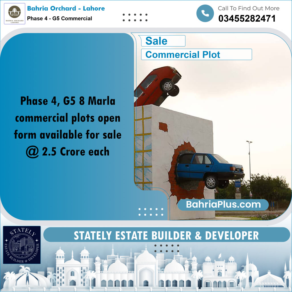 Commercial Plot for Sale in Phase 4 - G5 Commercial -  Bahria Orchard, Lahore - (BP-183390)