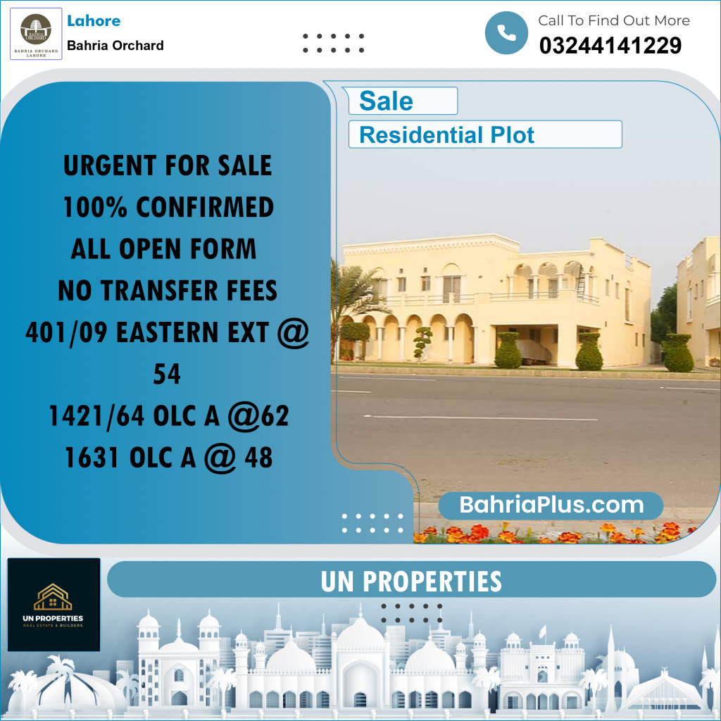 Residential Plot for Sale in Bahria Orchard, Lahore - (BP-183402)