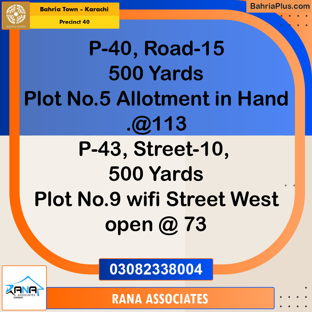 Residential Plot for Sale in Precinct 40 -  Bahria Town, Karachi - (BP-183404)