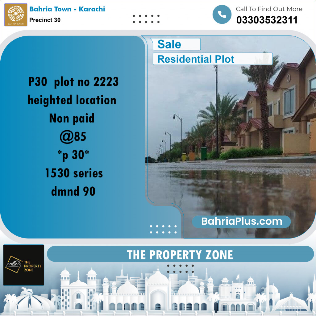 250 Sq. Yards Residential Plot for Sale in Precinct 30 -  Bahria Town, Karachi - (BP-183410)
