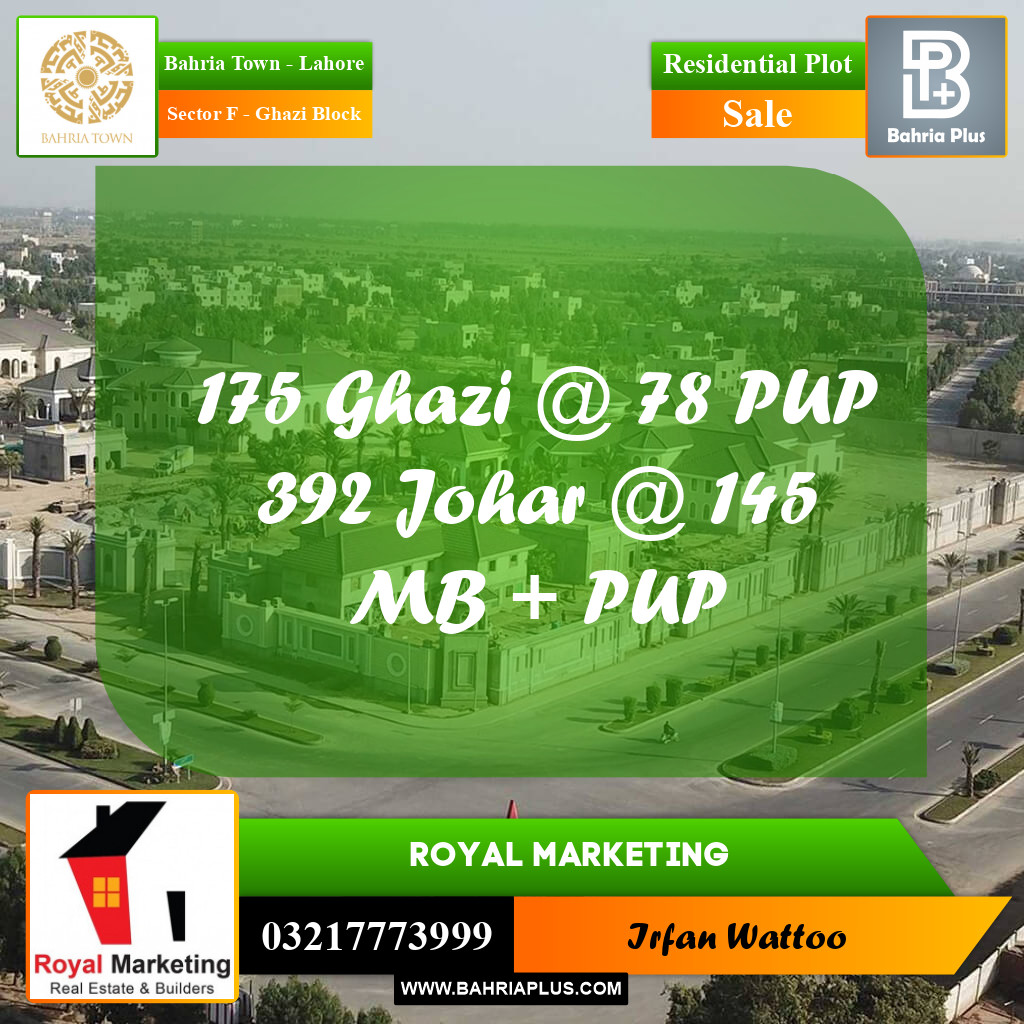 Residential Plot for Sale in Sector F - Ghazi Block -  Bahria Town, Lahore - (BP-183480)