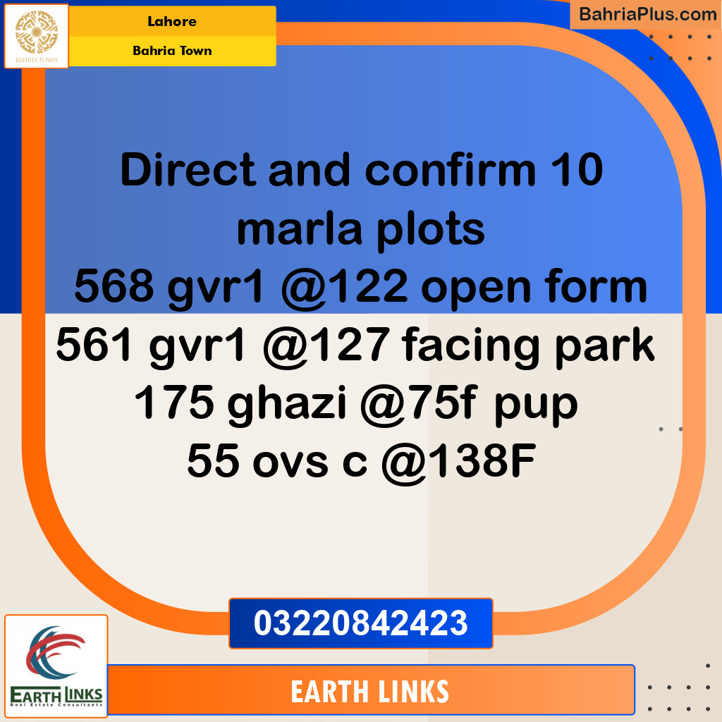 Residential Plot for Sale in Bahria Town, Lahore - (BP-183486)