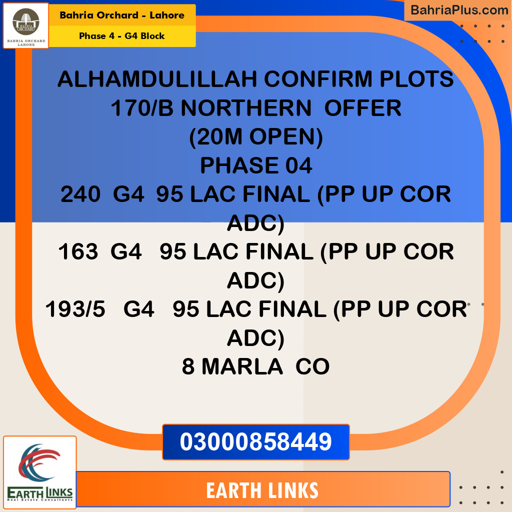 Residential Plot for Sale in Phase 4 - G4 Block -  Bahria Orchard, Lahore - (BP-183519)