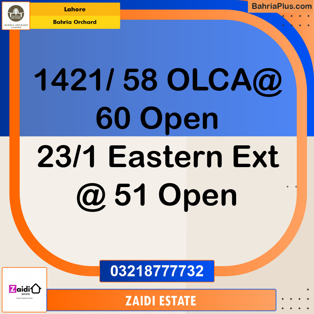 Residential Plot for Sale in Bahria Orchard, Lahore - (BP-183528)