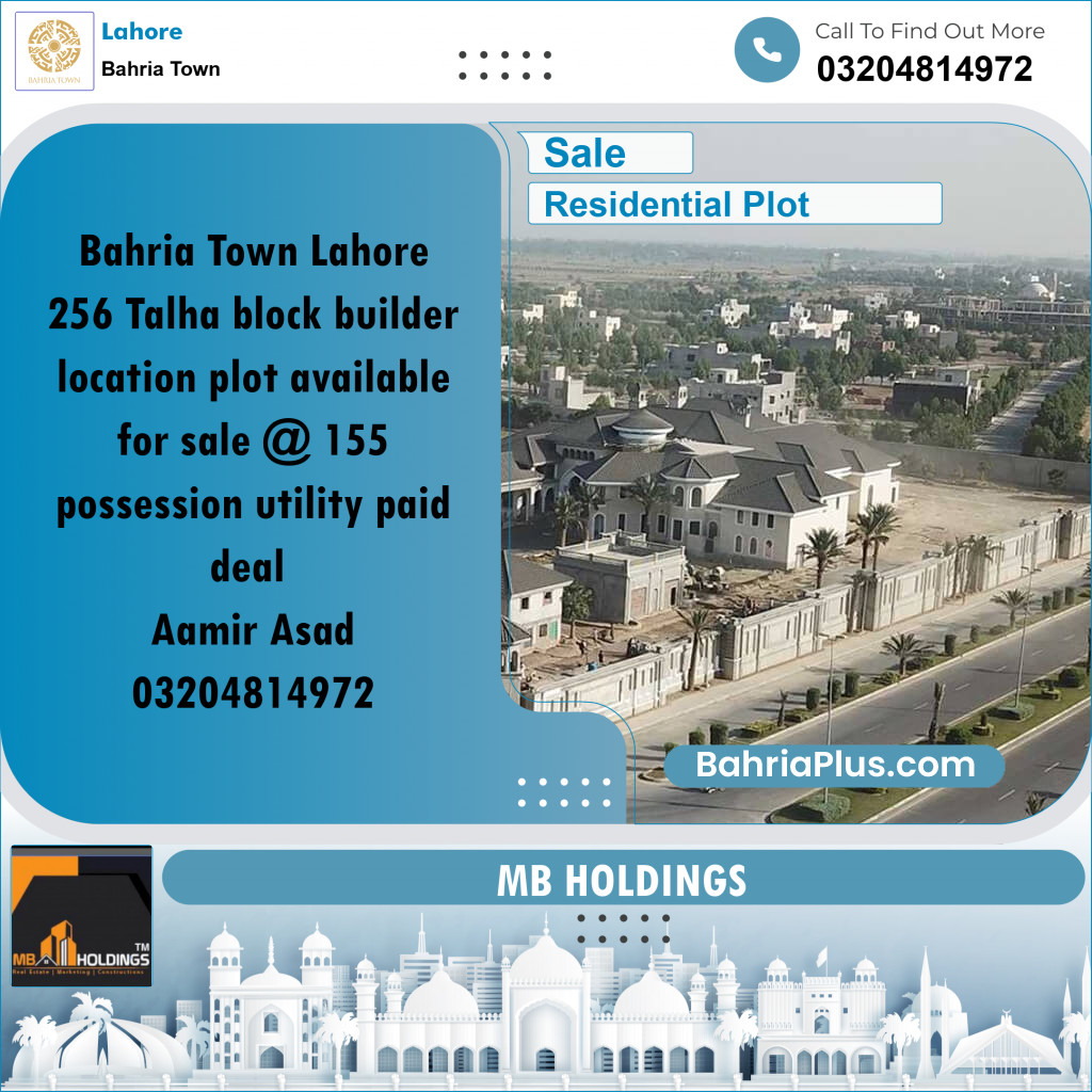 Residential Plot for Sale in Bahria Town, Lahore - (BP-183547)