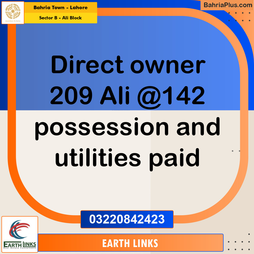 Residential Plot for Sale in Sector B - Ali Block -  Bahria Town, Lahore - (BP-183594)