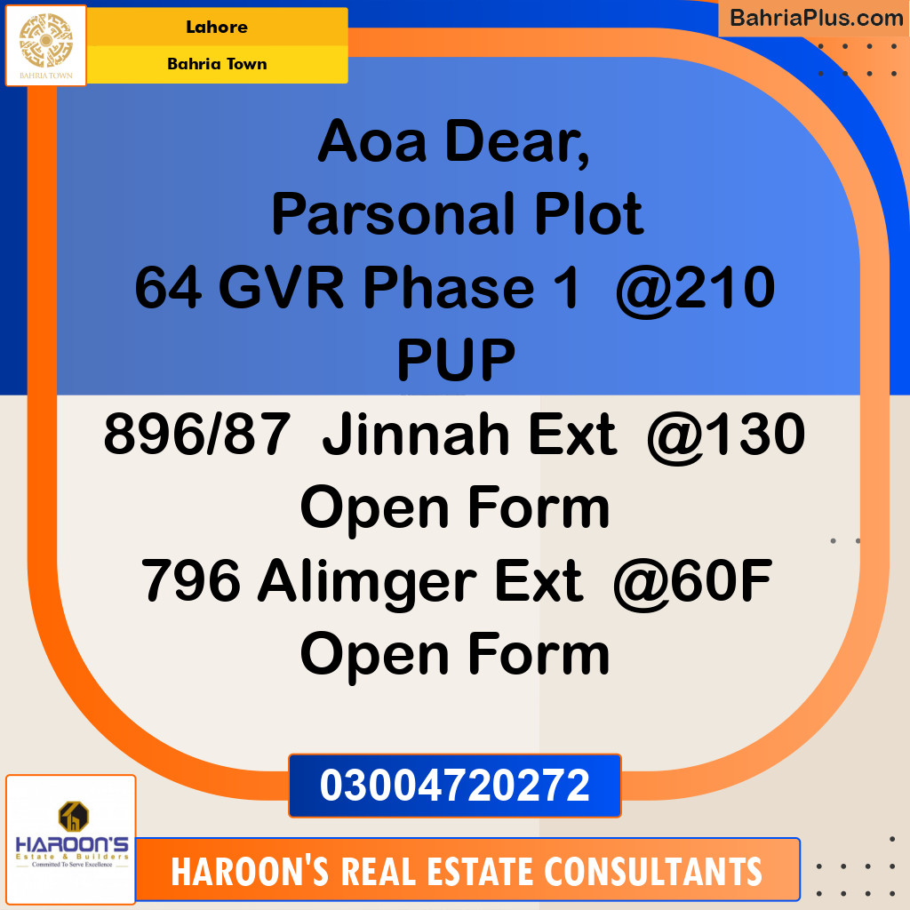 Residential Plot for Sale in Bahria Town, Lahore - (BP-183610)