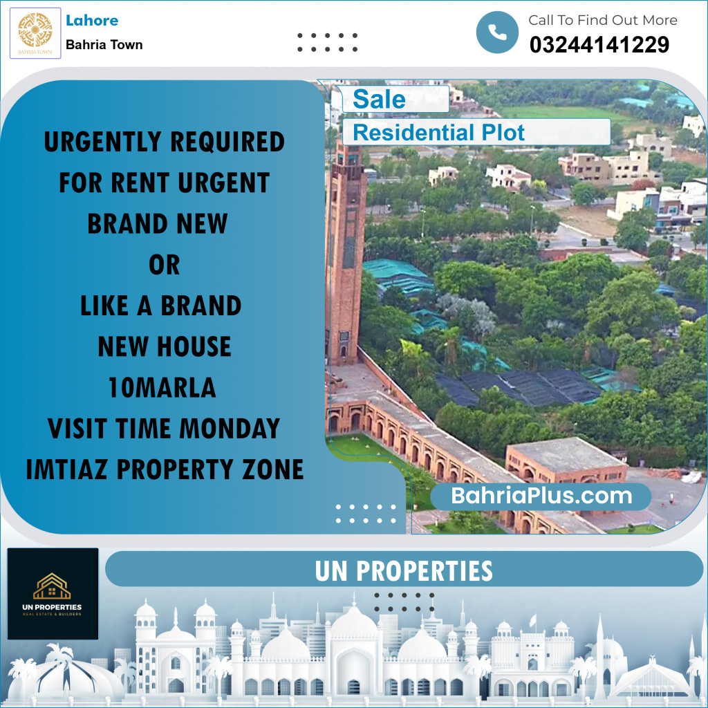 Residential Plot for Sale in Bahria Town, Lahore - (BP-183645)