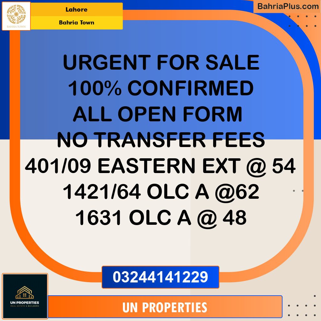 Residential Plot for Sale in Bahria Town, Lahore - (BP-183647)