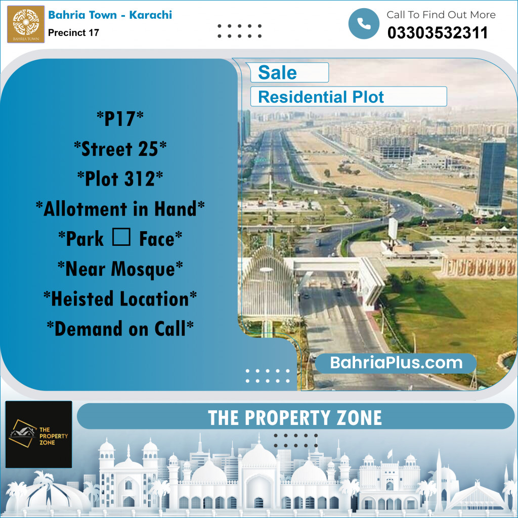 Residential Plot for Sale in Precinct 17 -  Bahria Town, Karachi - (BP-183661)