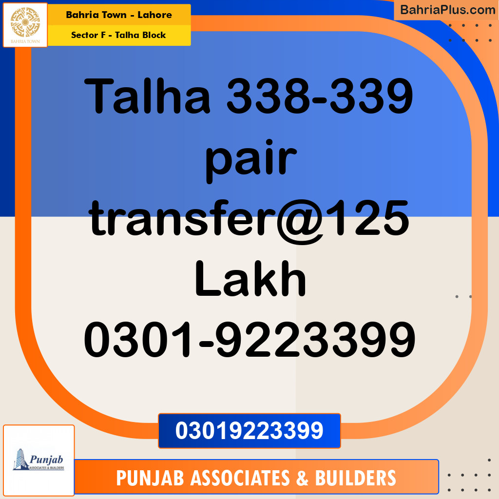 Residential Plot for Sale in Sector F - Talha Block -  Bahria Town, Lahore - (BP-183681)