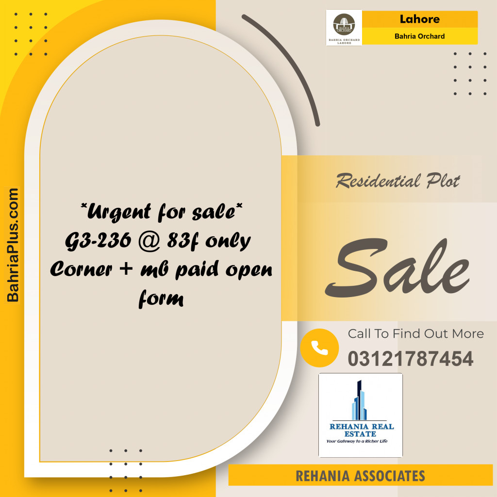 Residential Plot for Sale in Bahria Orchard, Lahore - (BP-183699)