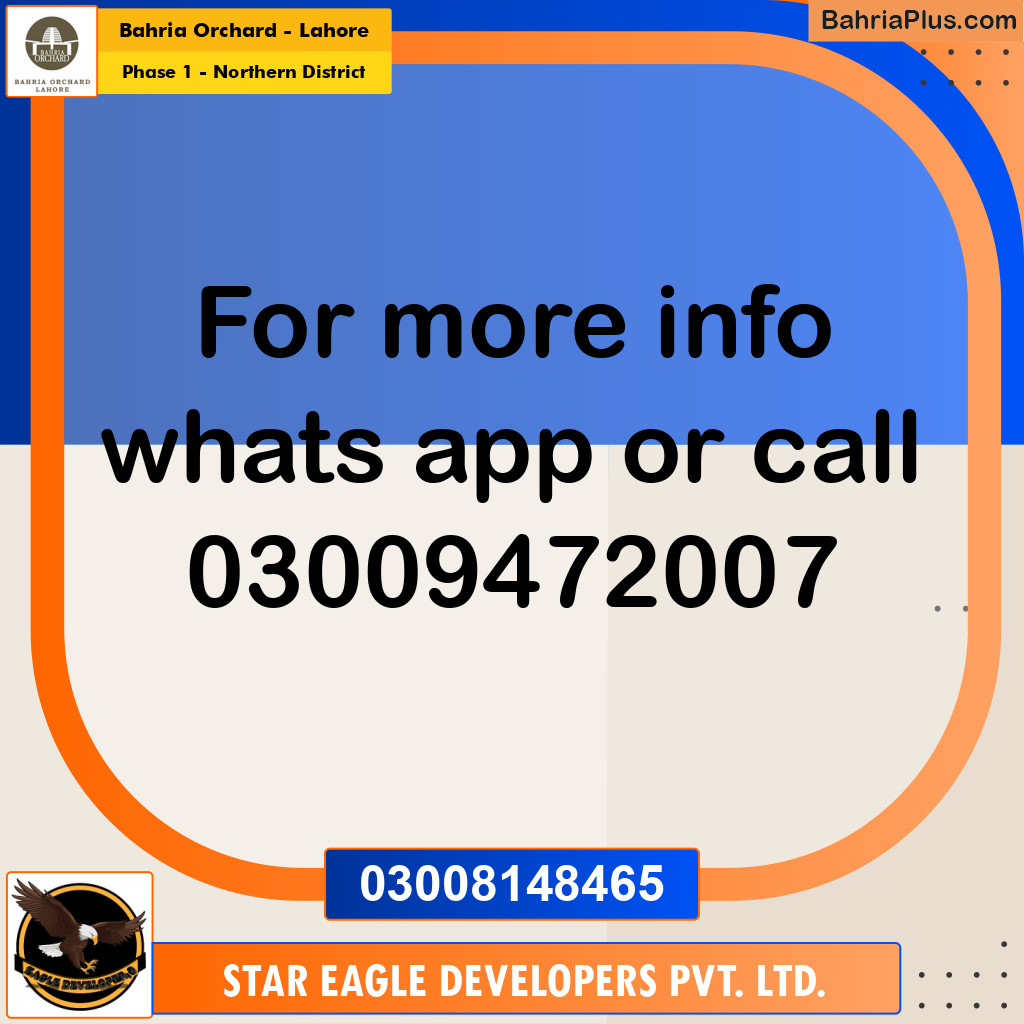 Residential Plot for Sale in Phase 1 - Northern District - Bahria Orchard, Lahore - (BP-183707)