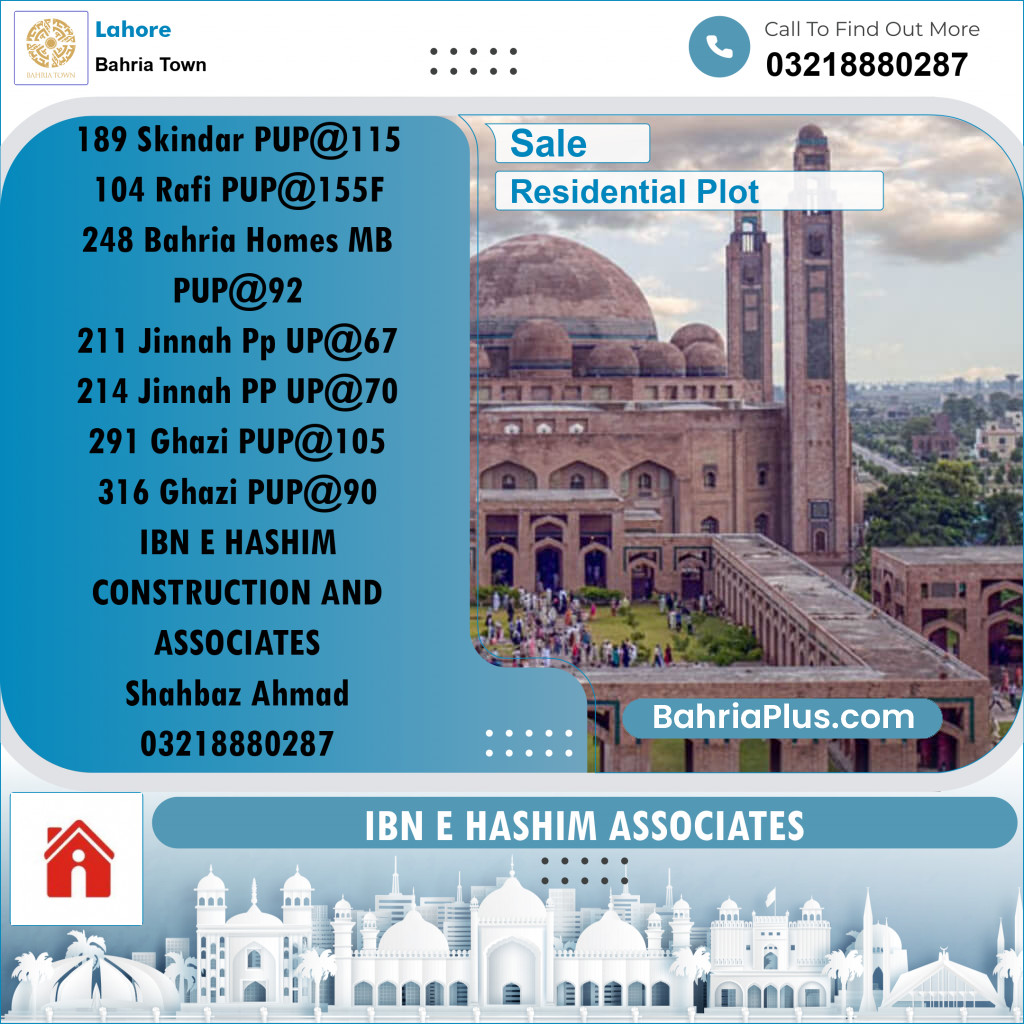 Residential Plot for Sale in Bahria Town, Lahore - (BP-183732)