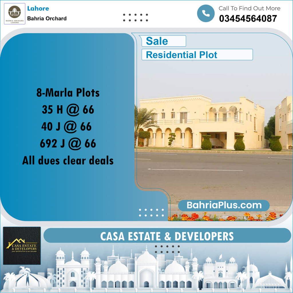 Residential Plot for Sale in Bahria Orchard, Lahore - (BP-183779)