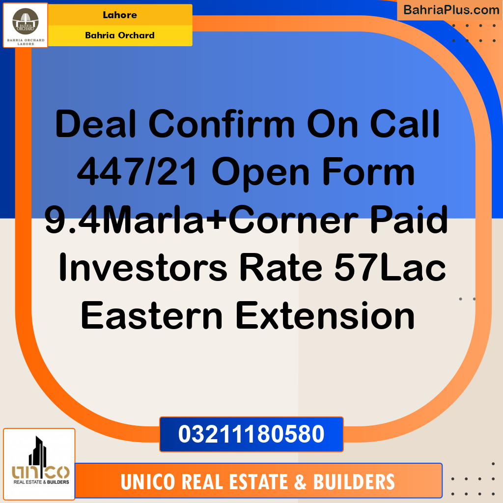 Residential Plot for Sale in Bahria Orchard, Lahore - (BP-183812)