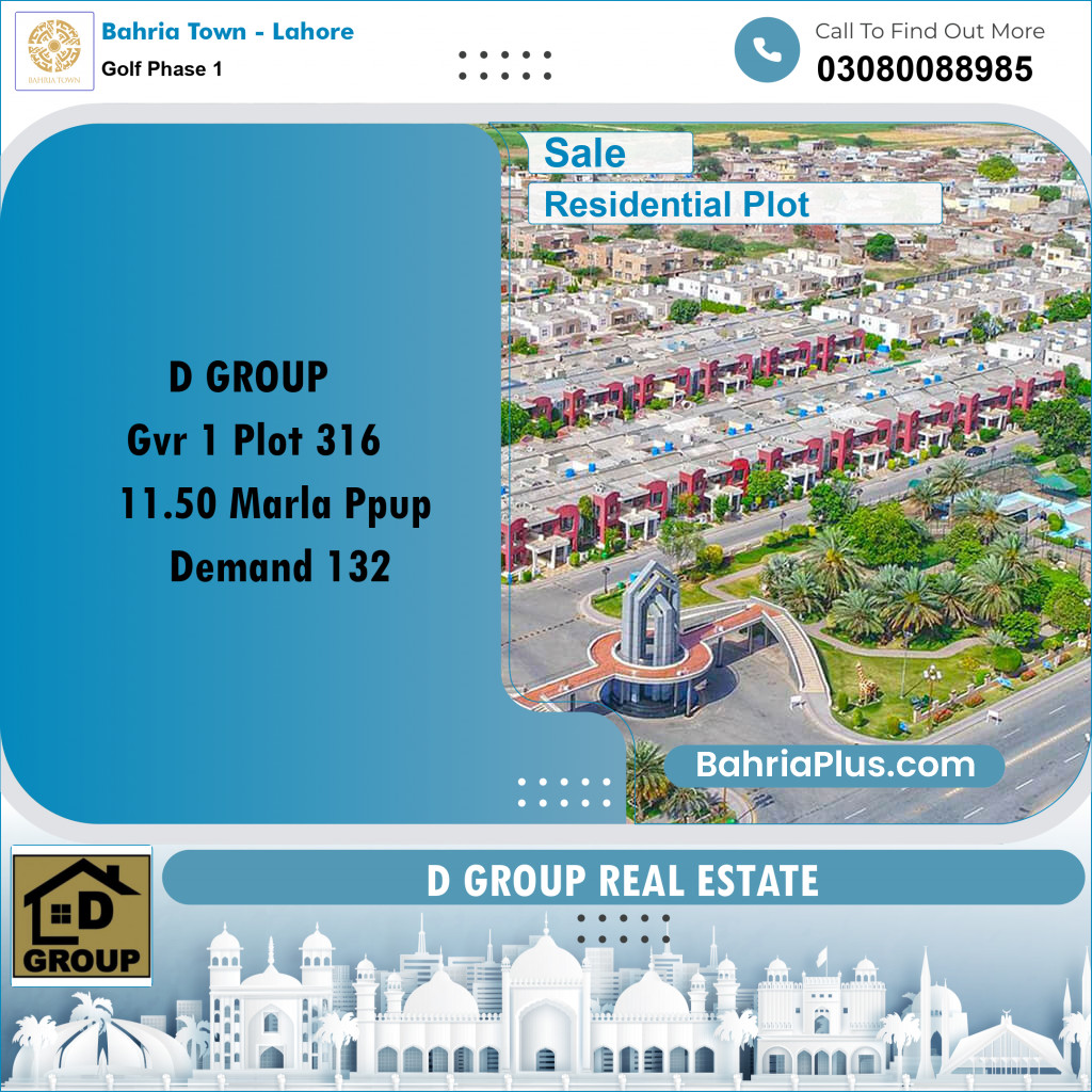 Residential Plot for Sale in Golf Phase 1 -  Bahria Town, Lahore - (BP-183852)