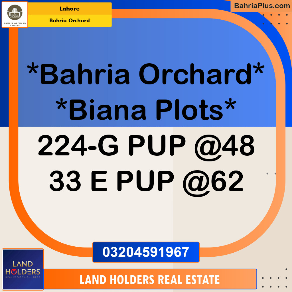 Residential Plot for Sale in Bahria Orchard, Lahore - (BP-183888)