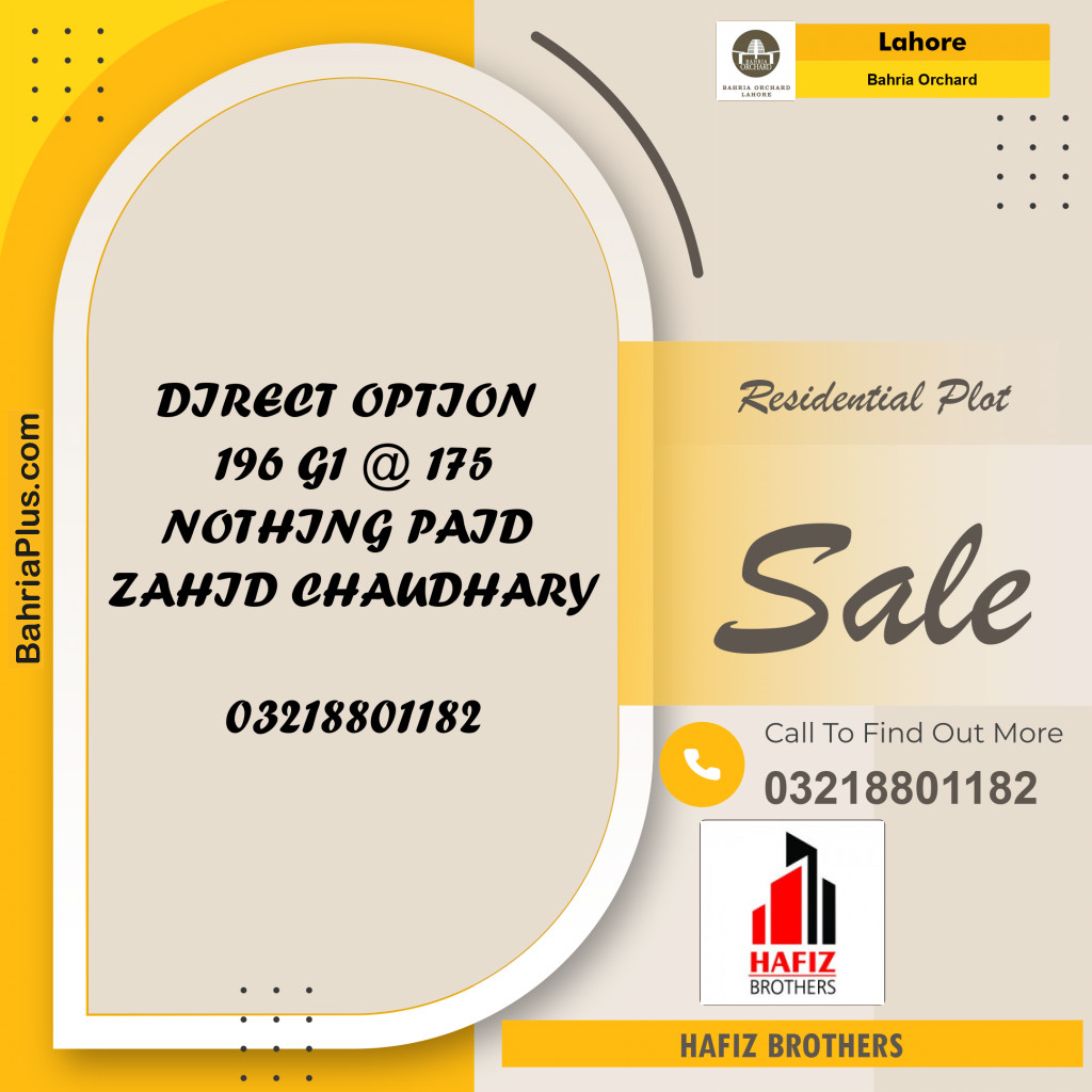 Residential Plot for Sale in Bahria Orchard, Lahore - (BP-183890)