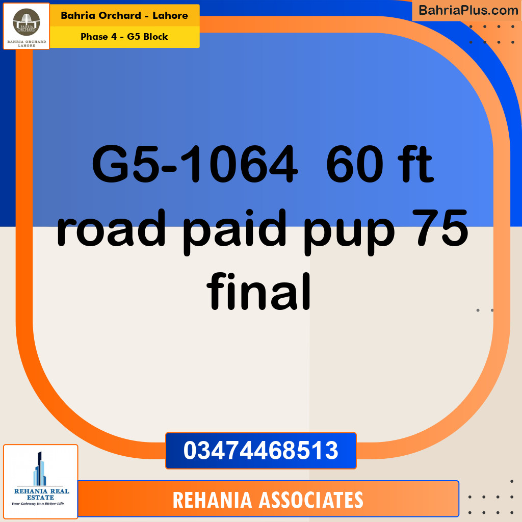 Residential Plot for Sale in Phase 4 - G5 Block -  Bahria Orchard, Lahore - (BP-183901)