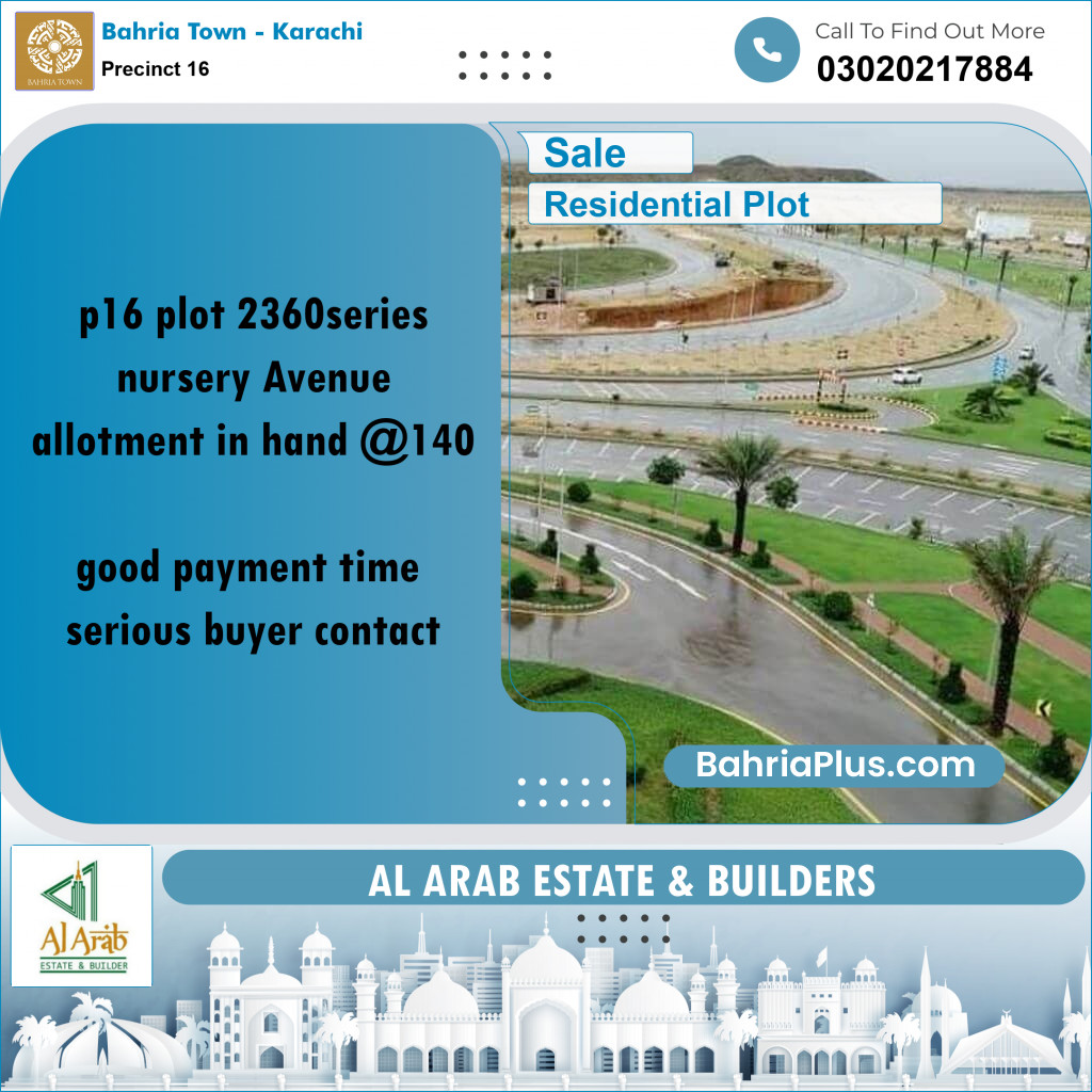 Residential Plot for Sale in Precinct 16 - Bahria Town, Karachi - (BP-183926)