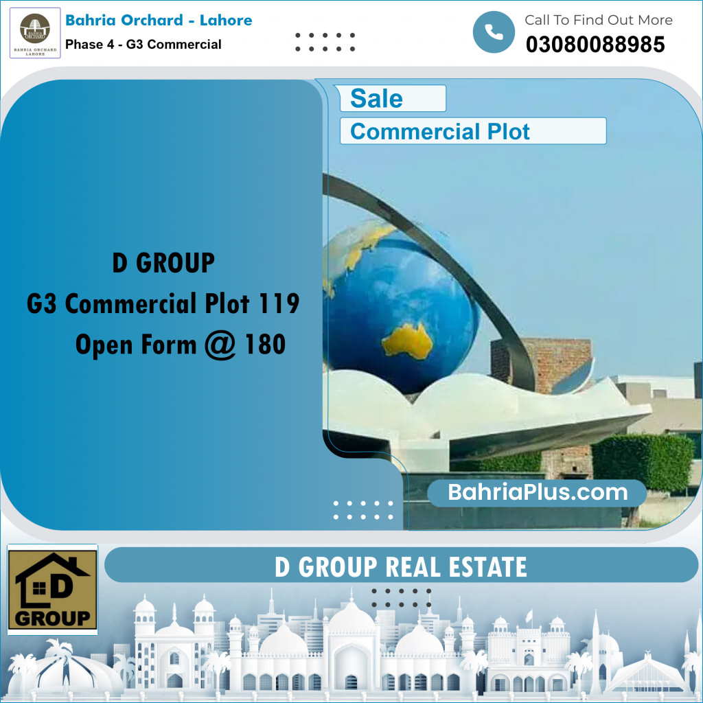 Commercial Plot for Sale in Phase 4 - G3 Commercial -  Bahria Orchard, Lahore - (BP-183957)