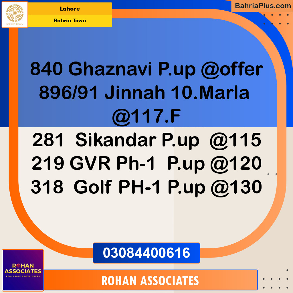 Residential Plot for Sale in Bahria Town, Lahore - (BP-183966)