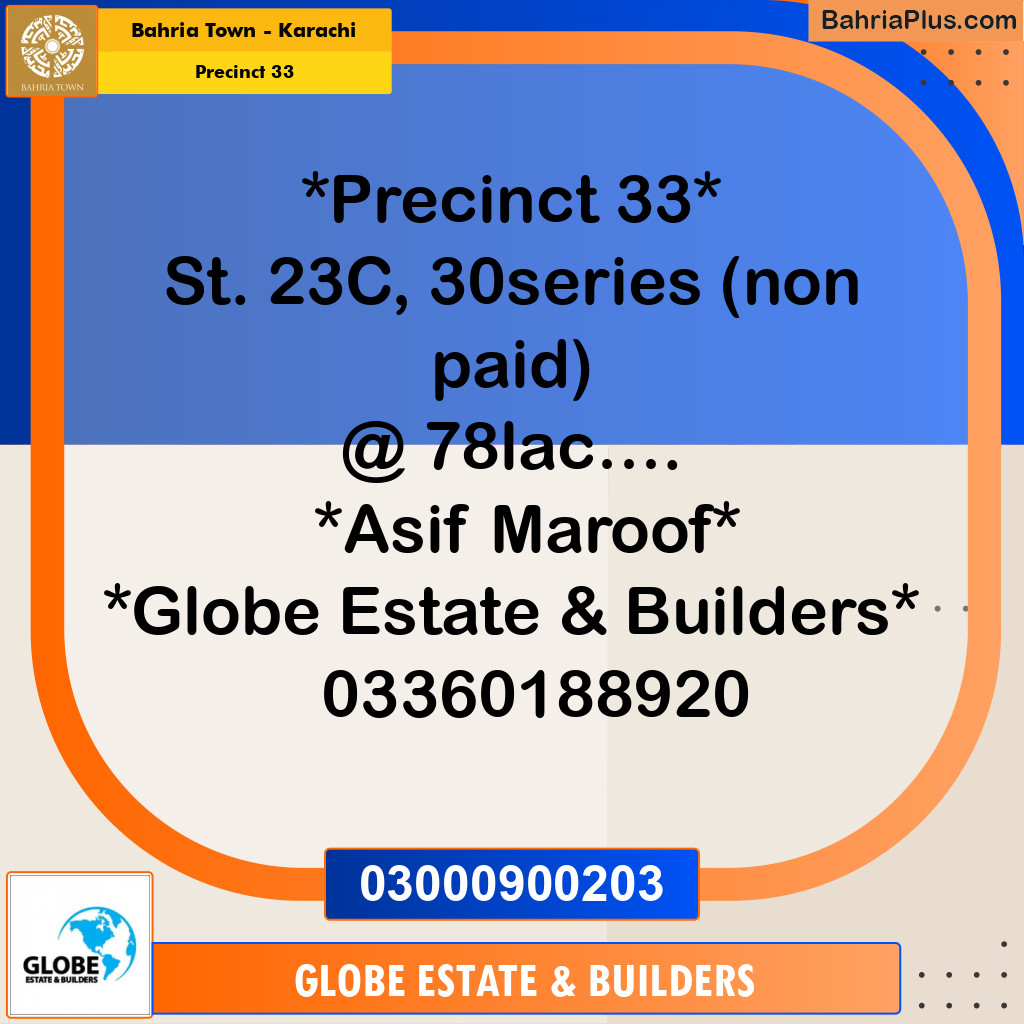 Residential Plot for Sale in Precinct 33 -  Bahria Town, Karachi - (BP-183977)