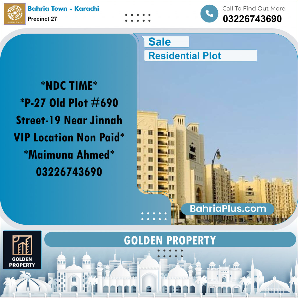 Residential Plot for Sale in Precinct 27 -  Bahria Town, Karachi - (BP-184030)