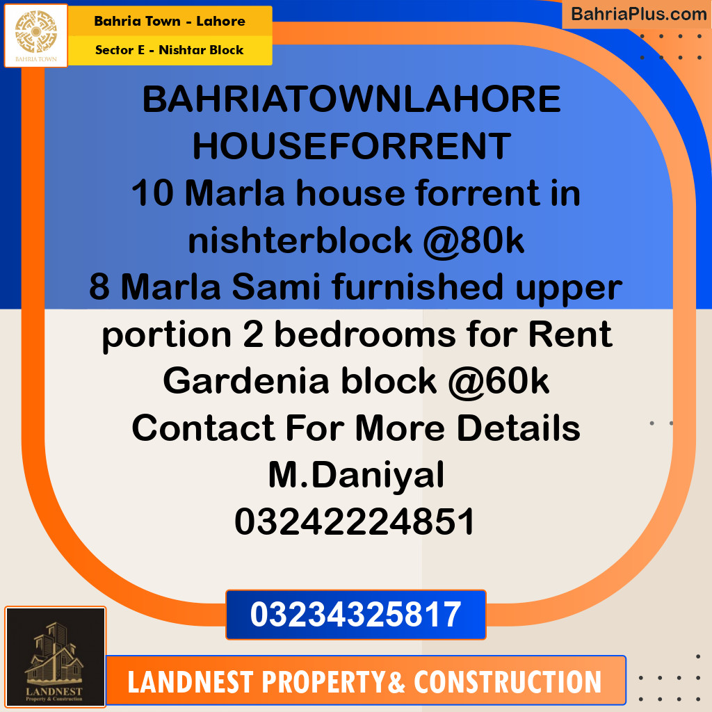 Residential Plot for Sale in Sector E - Nishtar Block -  Bahria Town, Lahore - (BP-184043)