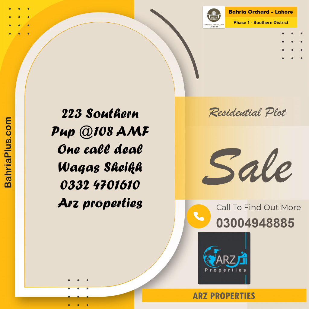 Residential Plot for Sale in Phase 1 - Southern District -  Bahria Orchard, Lahore - (BP-184049)