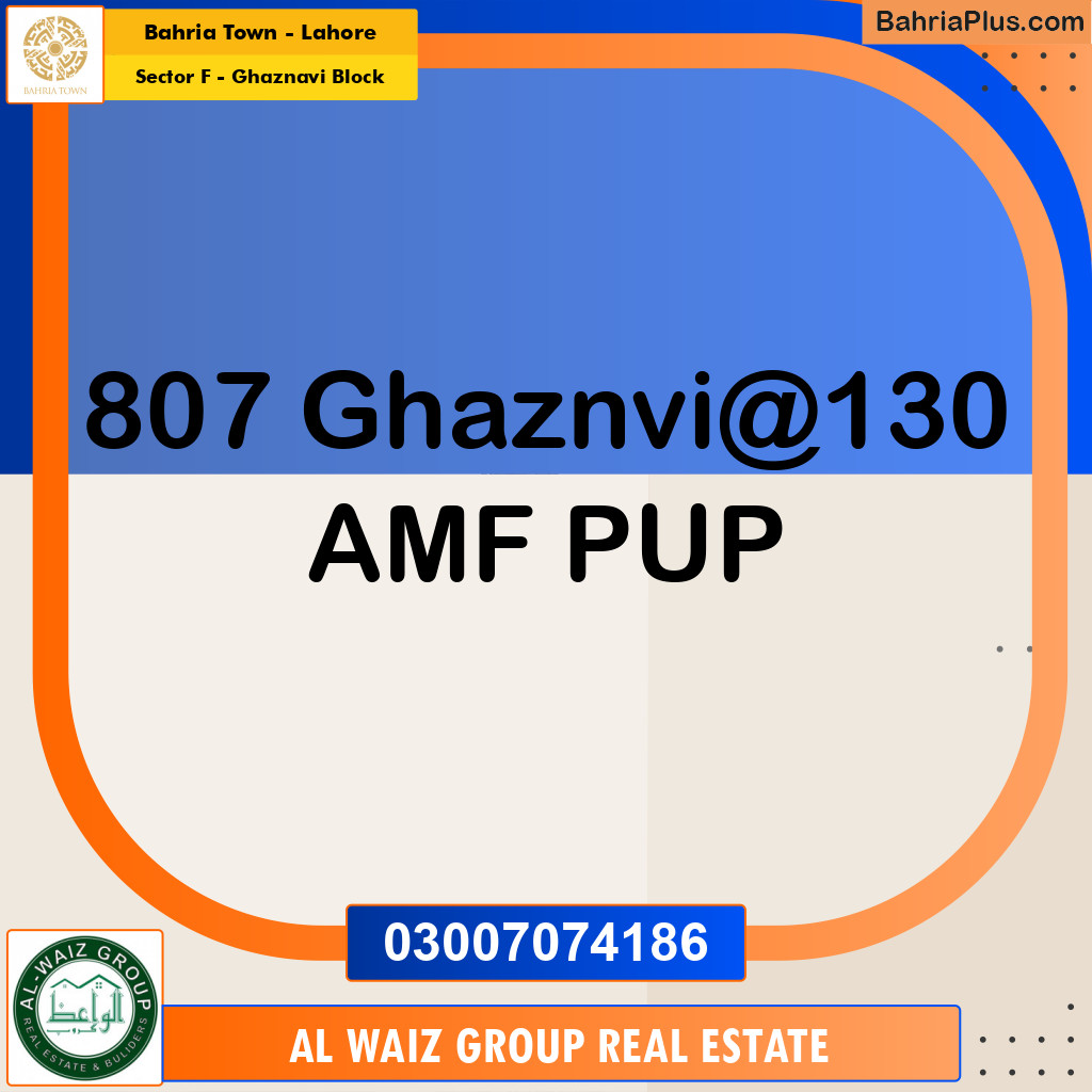 Residential Plot for Sale in Sector F - Ghaznavi Block -  Bahria Town, Lahore - (BP-184079)