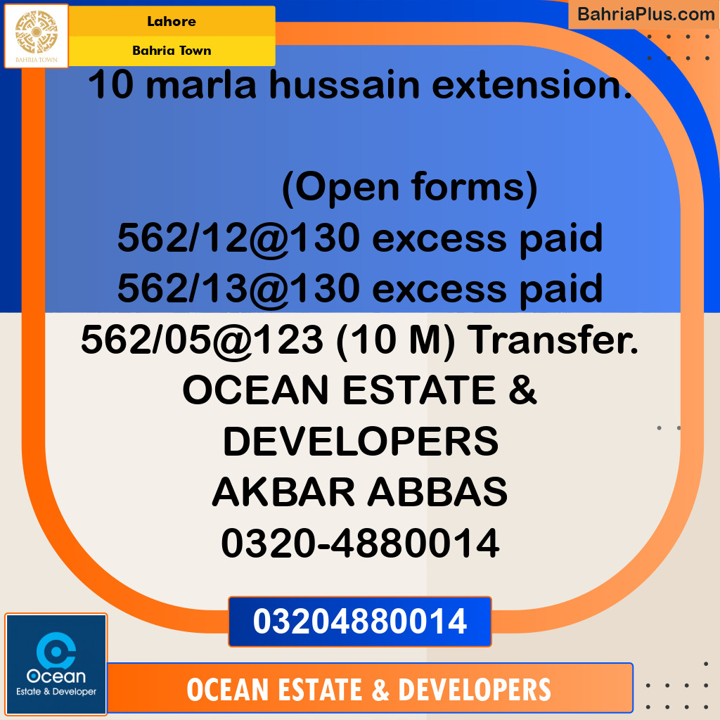 Residential Plot for Sale in Bahria Town, Lahore - (BP-184082)