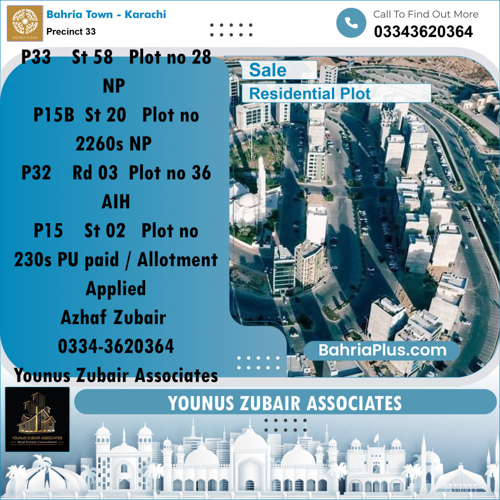 Residential Plot for Sale in Precinct 33 -  Bahria Town, Karachi - (BP-184111)