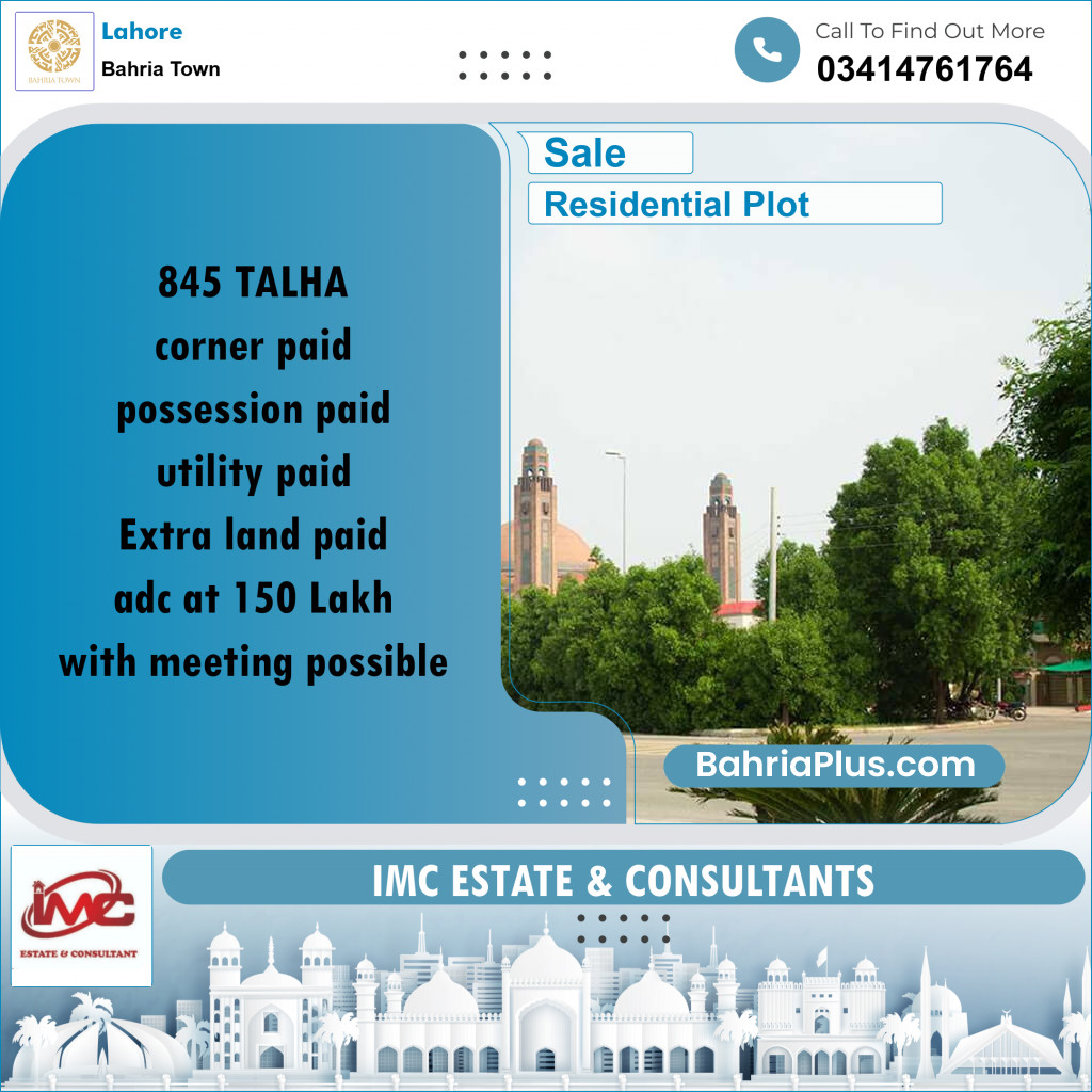 Residential Plot for Sale in Bahria Town, Lahore - (BP-184134)