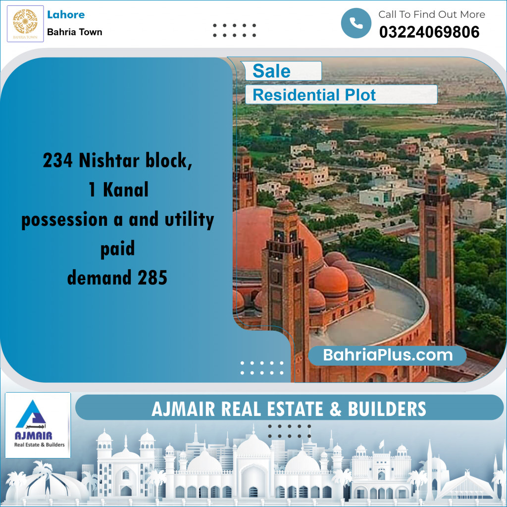 Residential Plot for Sale in Bahria Town, Lahore - (BP-184156)