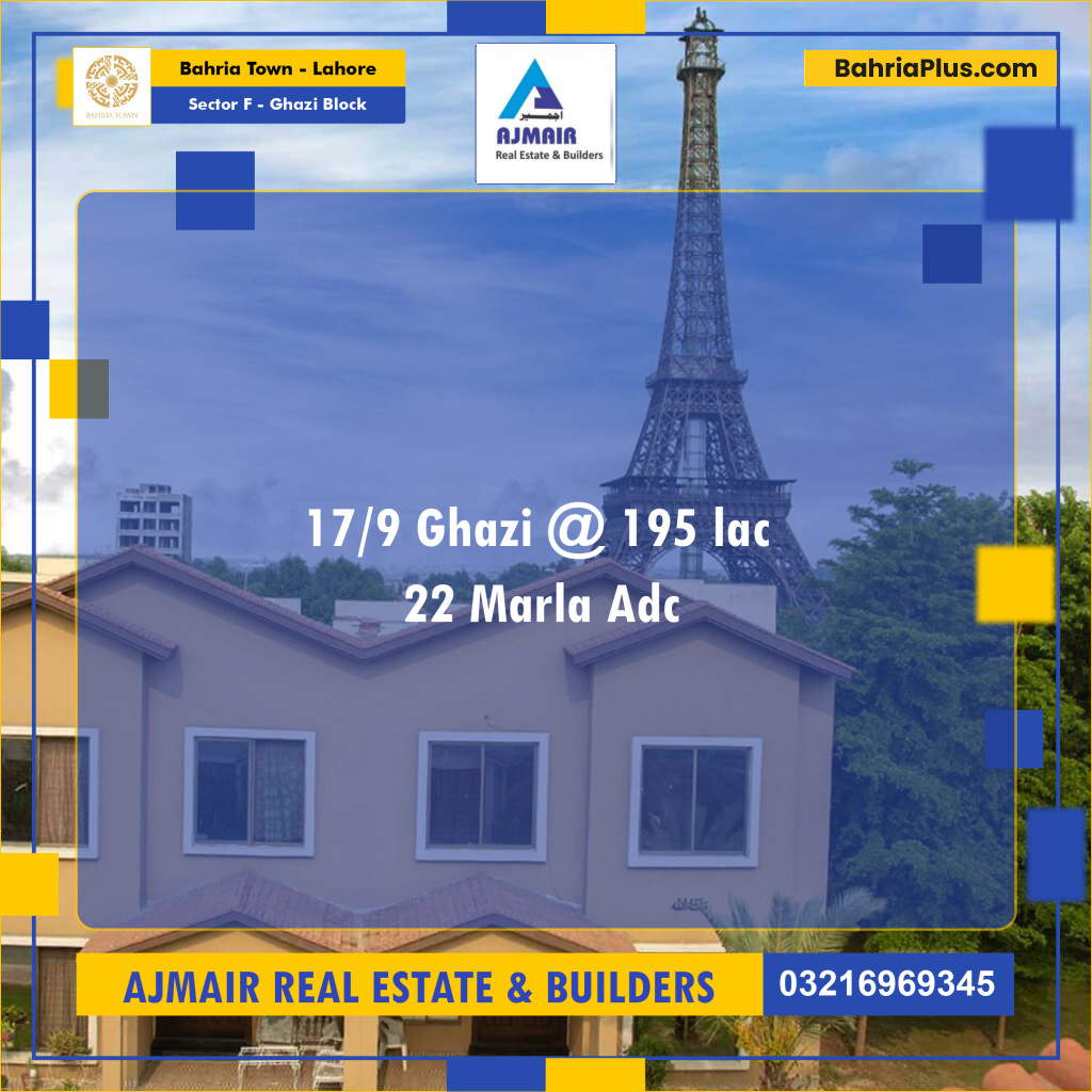 Residential Plot for Sale in Sector F - Ghazi Block -  Bahria Town, Lahore - (BP-184171)