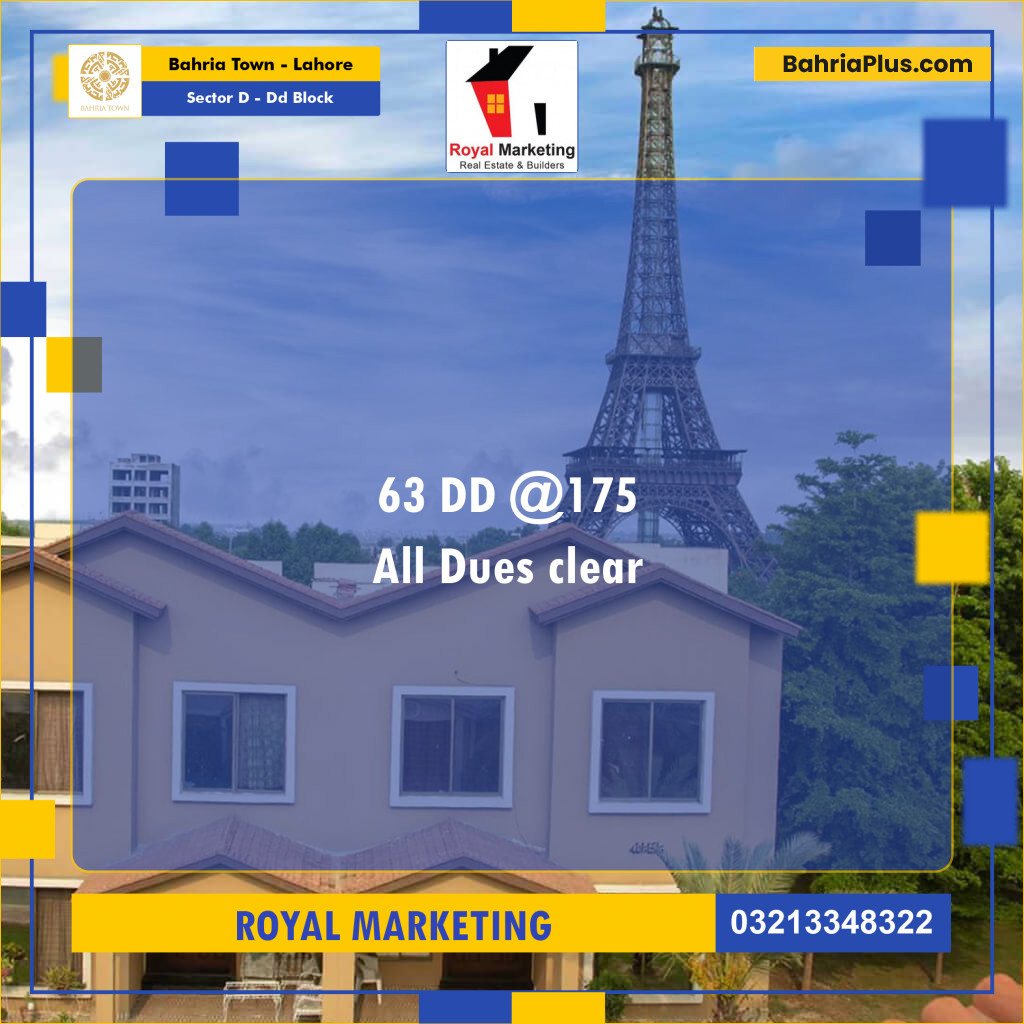 Residential Plot for Sale in Sector D - DD Block -  Bahria Town, Lahore - (BP-184182)