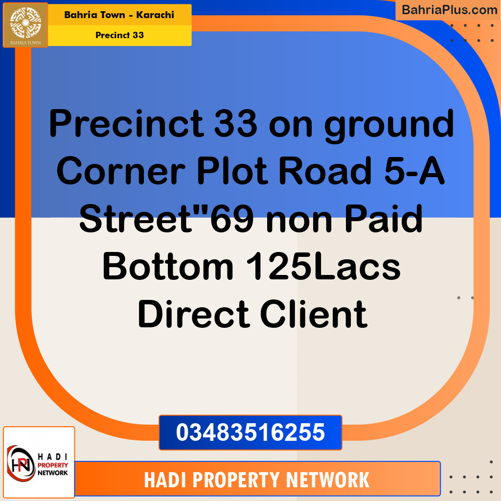 Residential Plot for Sale in Precinct 33 -  Bahria Town, Karachi - (BP-184282)