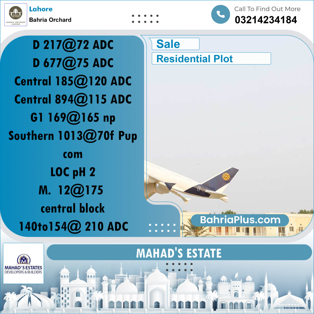 Residential Plot for Sale in Bahria Orchard, Lahore - (BP-184375)