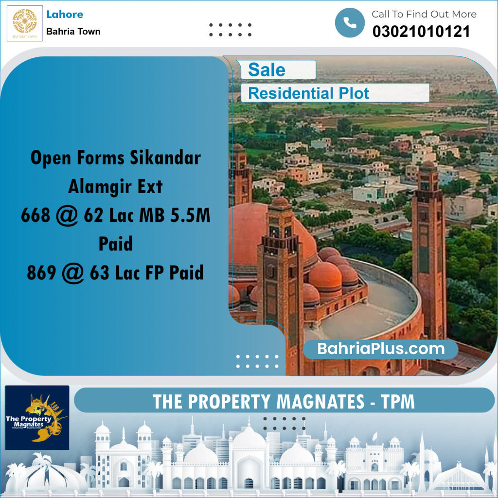 Residential Plot for Sale in Bahria Town, Lahore - (BP-184384)