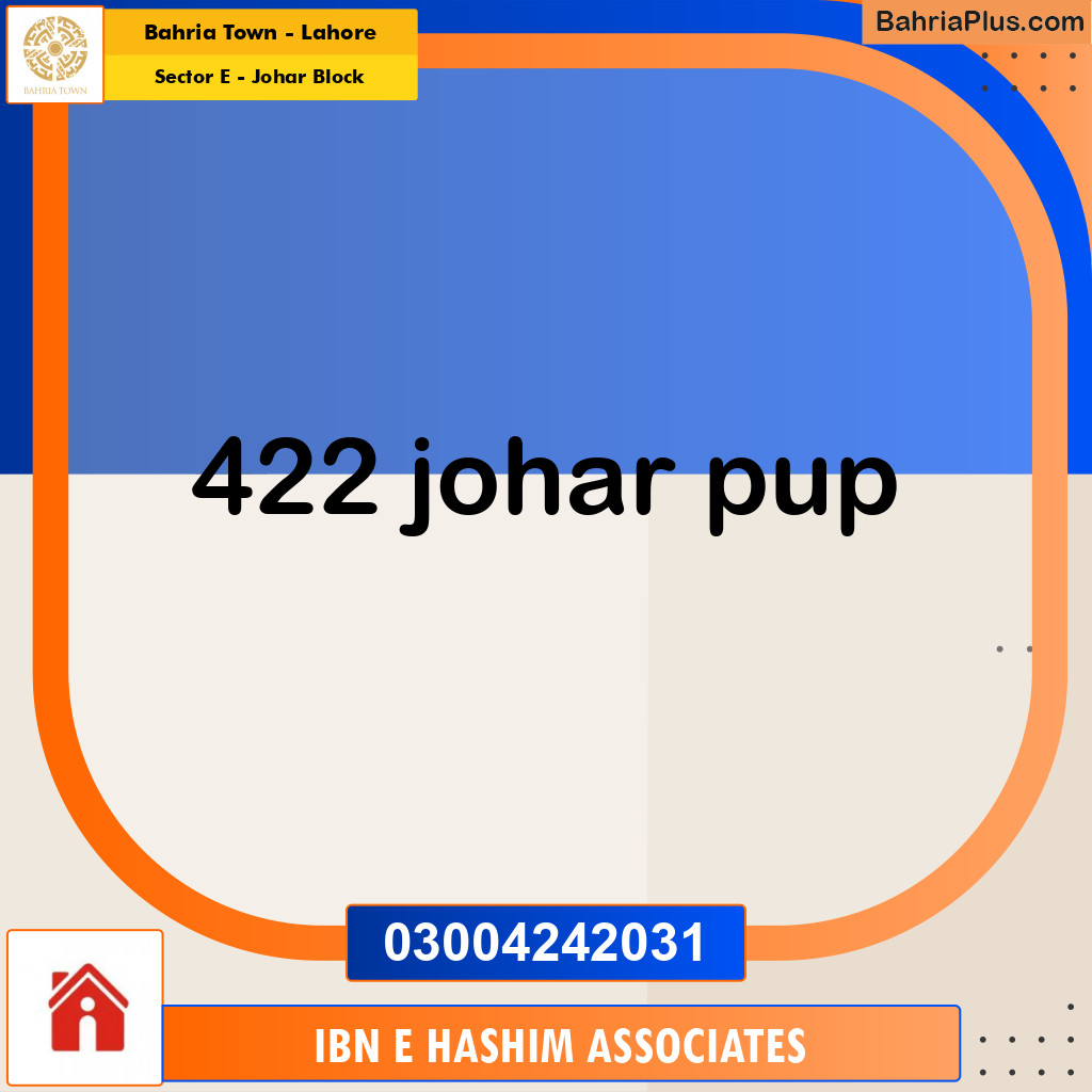 Residential Plot for Sale in Sector E - Johar Block -  Bahria Town, Lahore - (BP-184386)