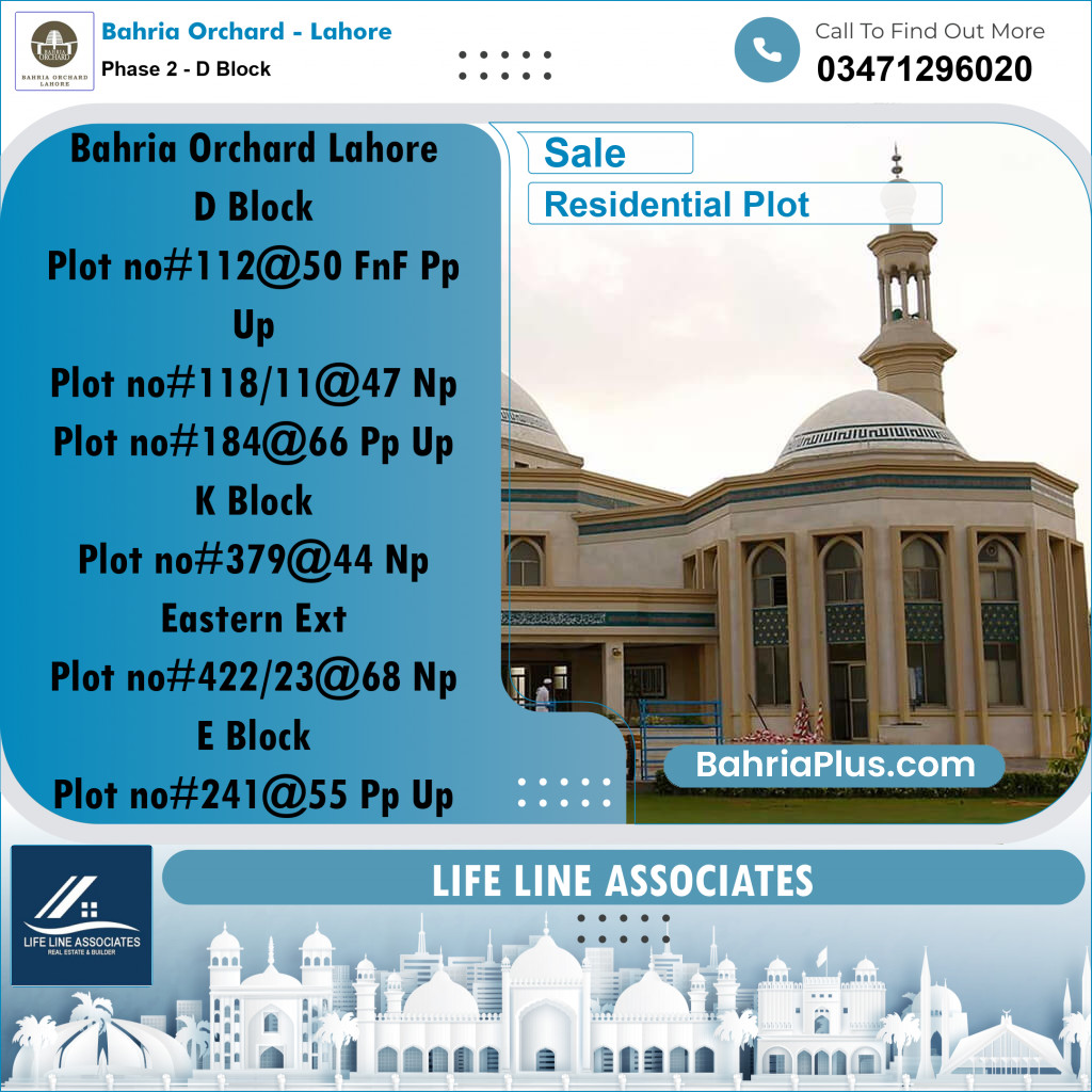 Residential Plot for Sale in Phase 2 - D Block -  Bahria Orchard, Lahore - (BP-184395)